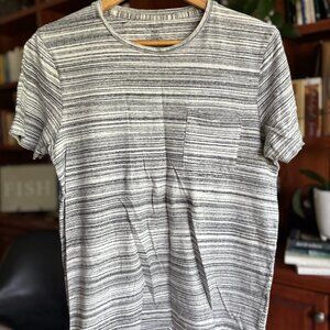 Club Monaco Striped Pocket Tee – Black/White (Size Medium)